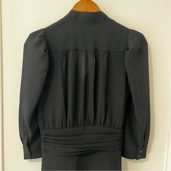 ba&sh Black 1/2 Sleeve Knee Length Dress Size 0 ($420) - Picture 4 of 6